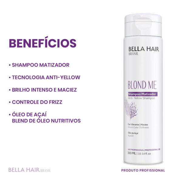 Linha Blond Me, KIT: Shampoo, Máscara e Blindagem Bella Hair - Imagem 2