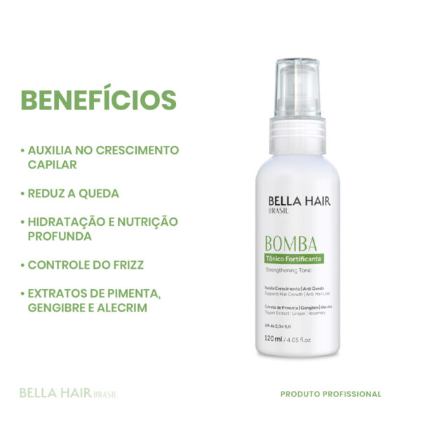 Tonico Fortificante Bomba Bella Hair Brasil 120ml - Imagem 2